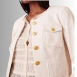 Cropped white leather jacket-closeup